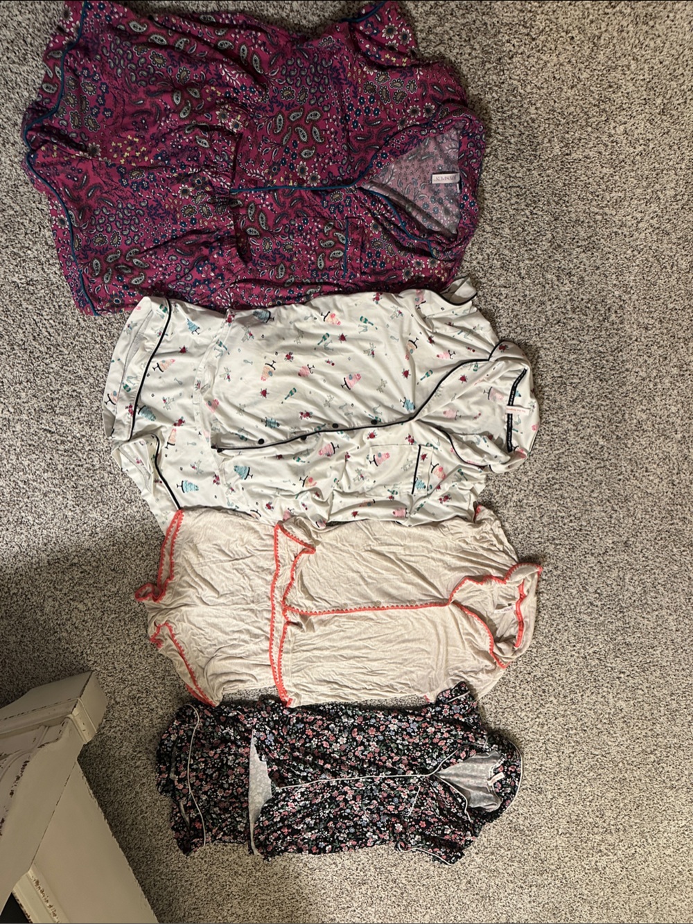 Women’s Sleepwear Set - Pink Paisley & Floral Tops